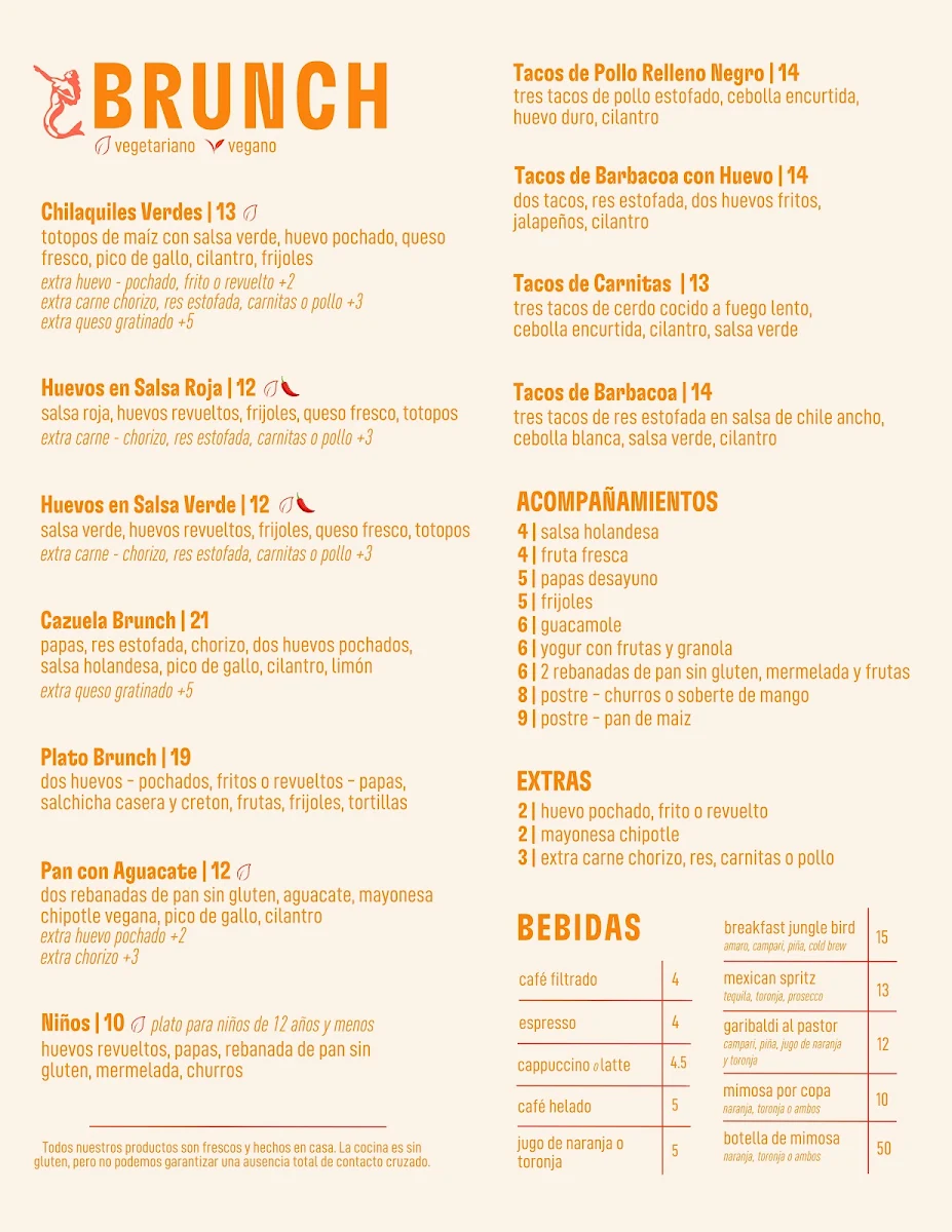 Menu, Julio Taqueria