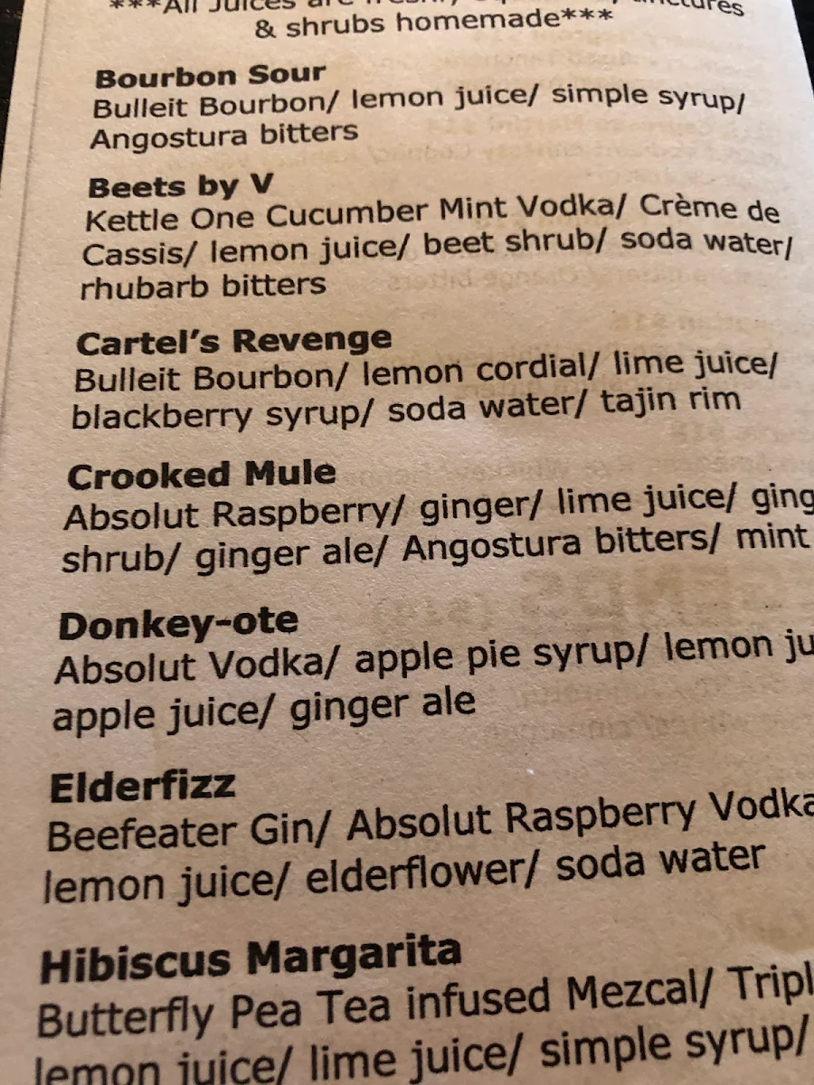 Menu, Ullr Bar
