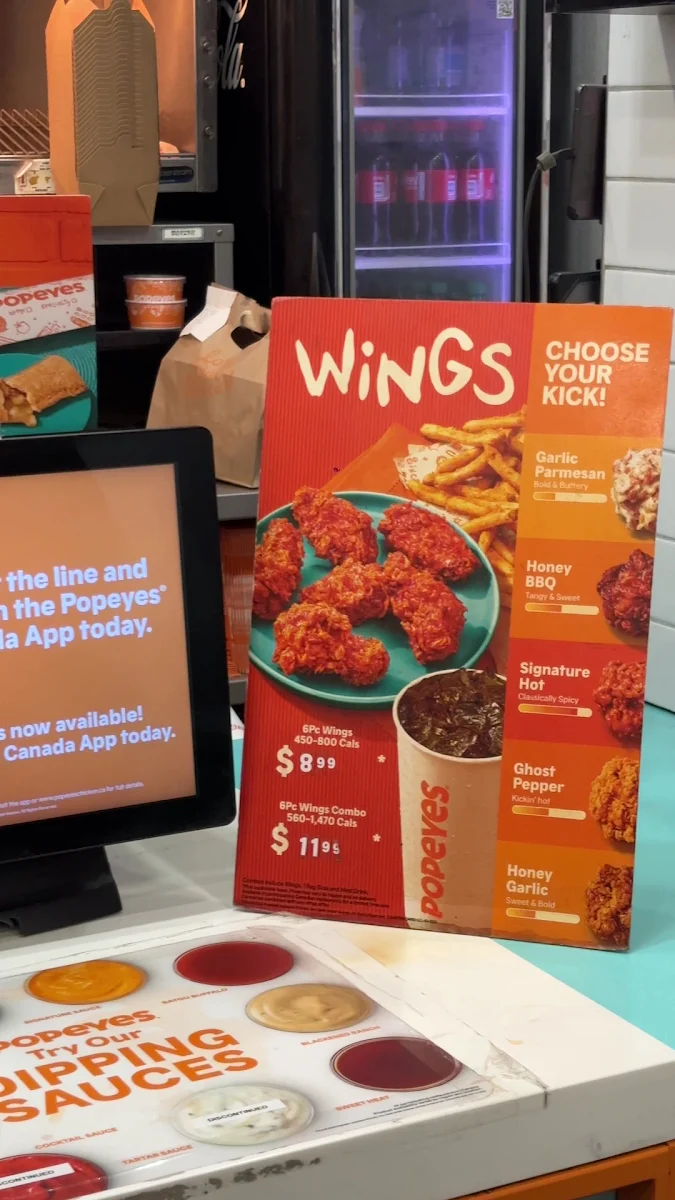 Menu, Popeyes Louisiana Kitchen