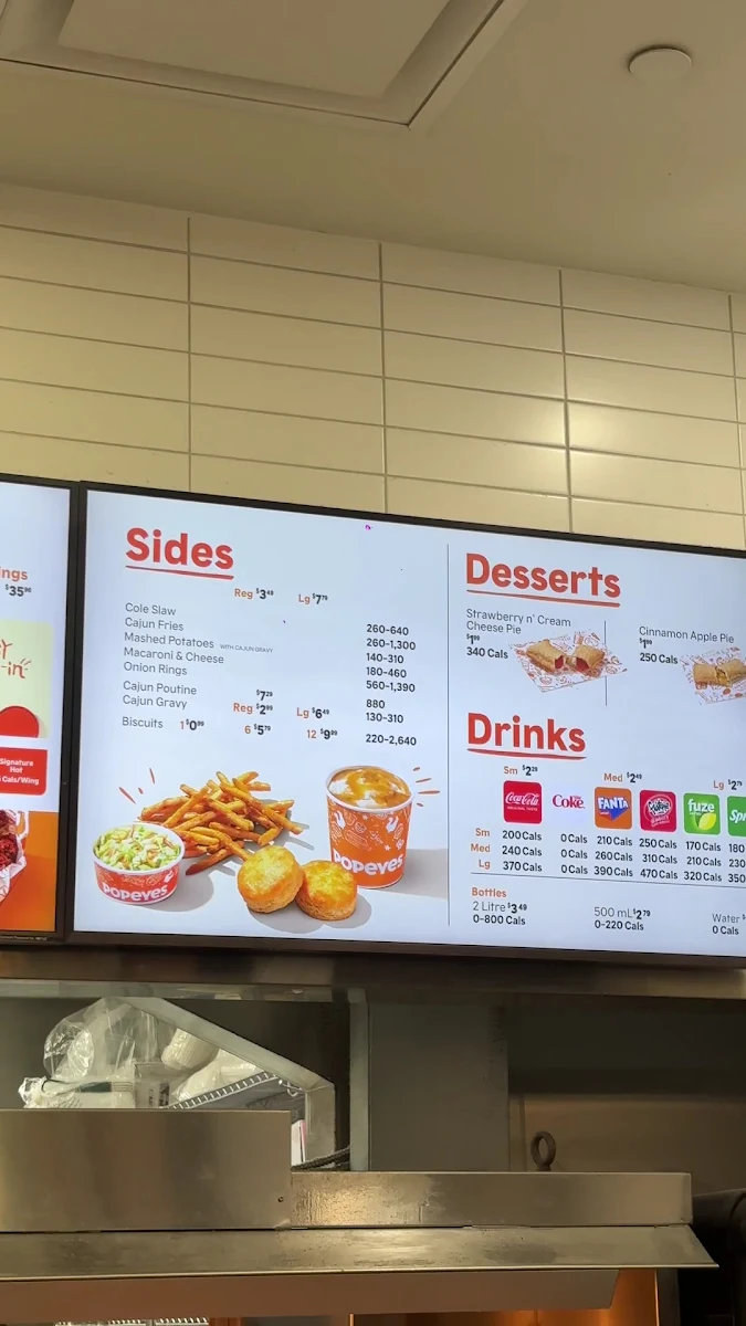 Menu, Popeyes Louisiana Kitchen