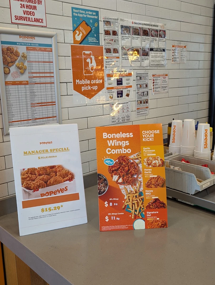Menu, Popeyes Louisiana Kitchen