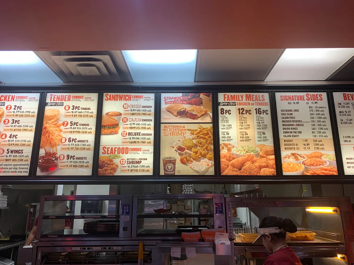 Menu, Popeyes Louisiana Kitchen