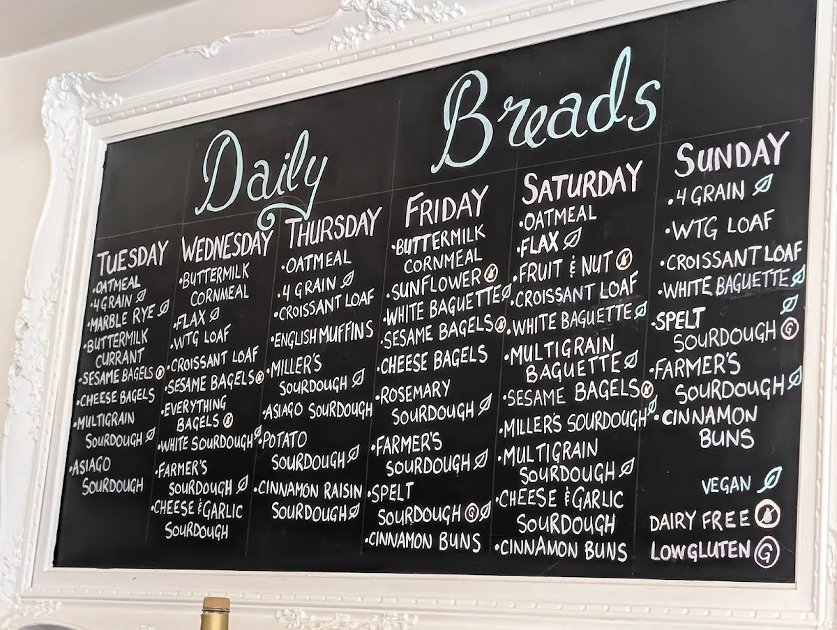 Menu, With the Grain Bakery