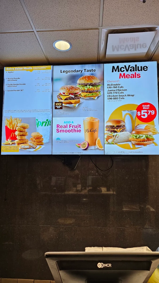 Menu, McDonald's