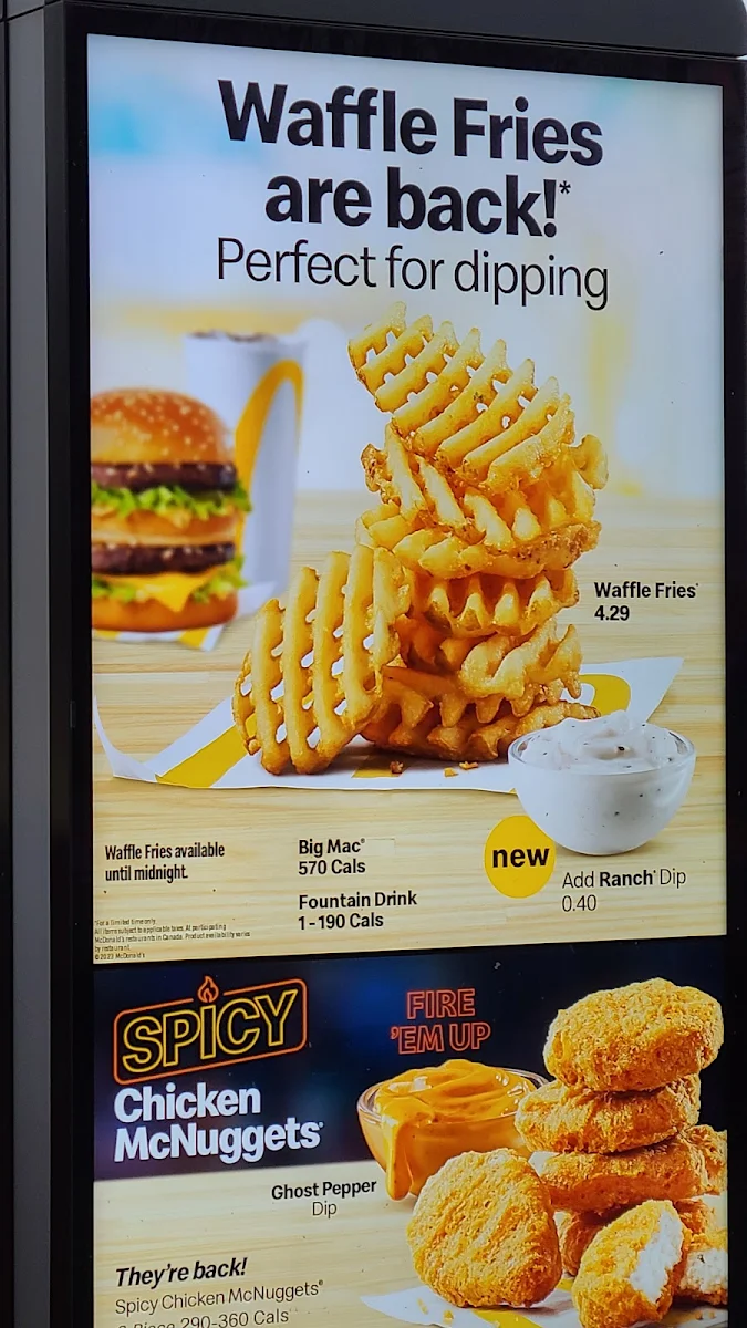 Menu, McDonald's