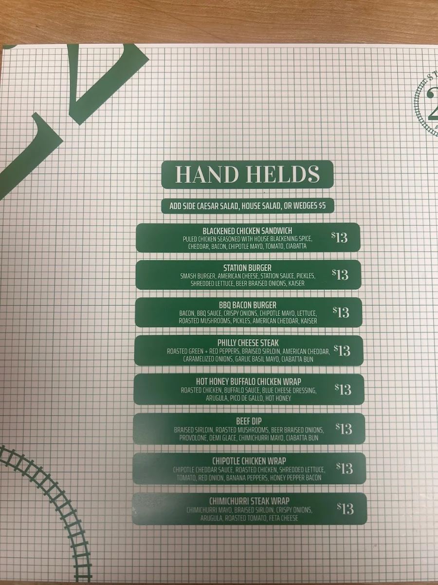 Menu, Station 22 by Daytonas