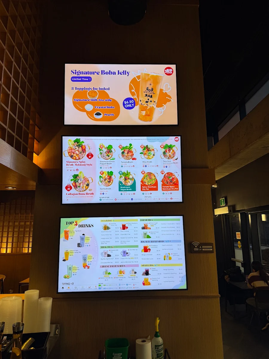 Menu, Big Way Hot Pot (North York)