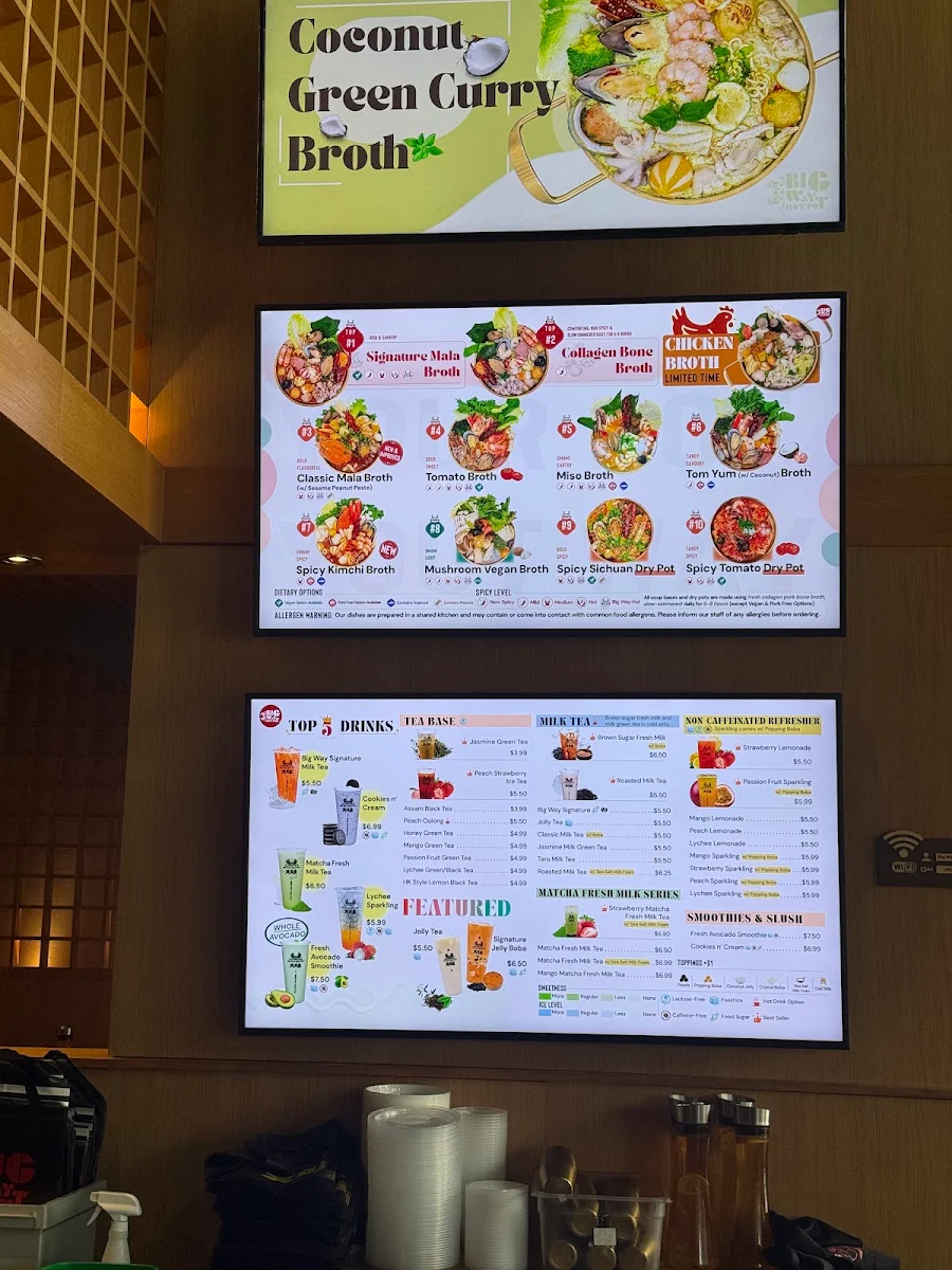 Menu, Big Way Hot Pot (North York)