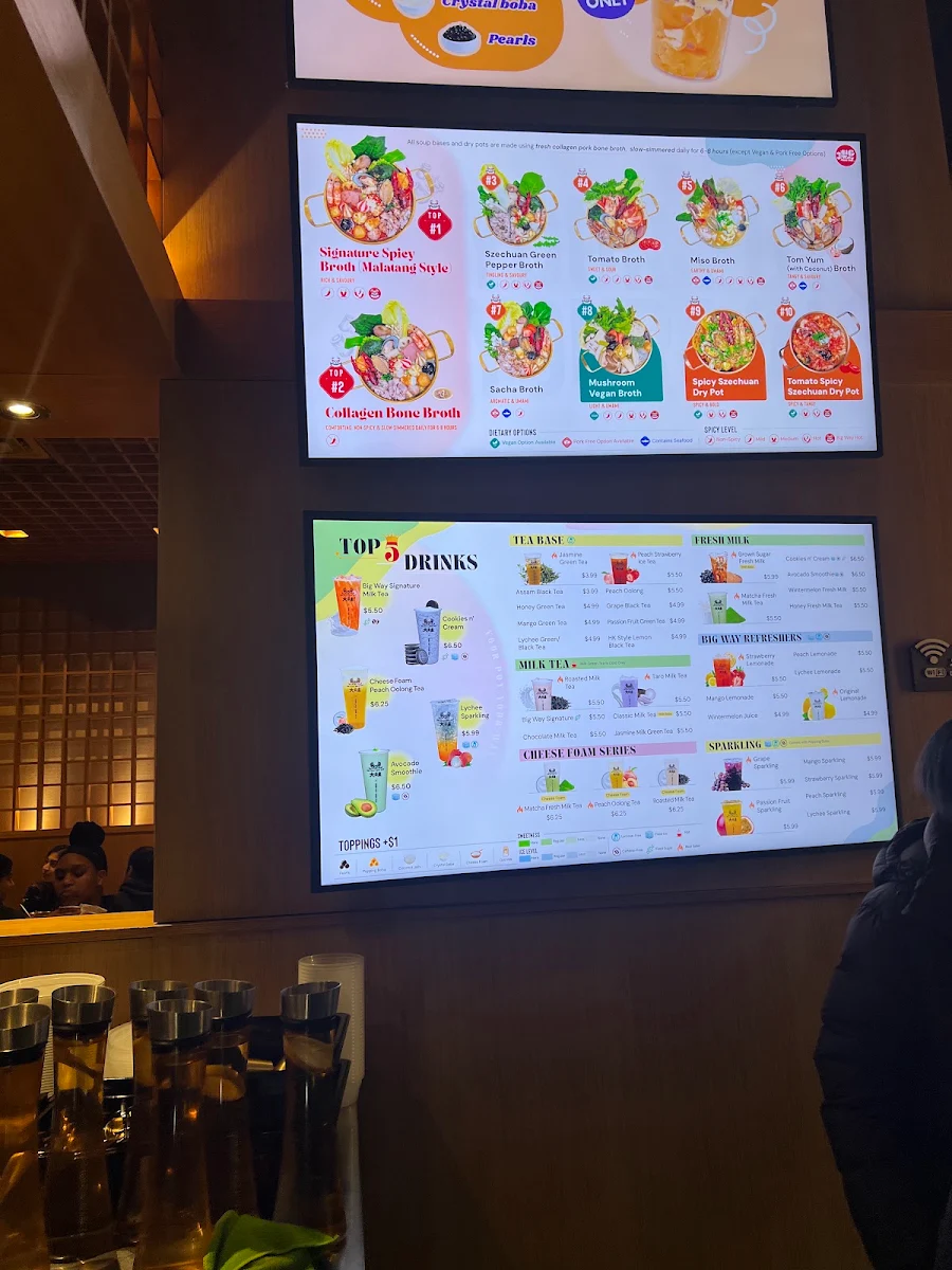 Menu, Big Way Hot Pot (North York)