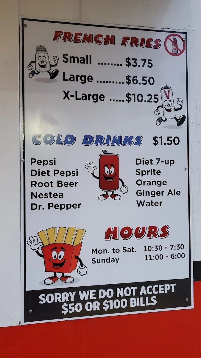 Menu, Stan's Fries