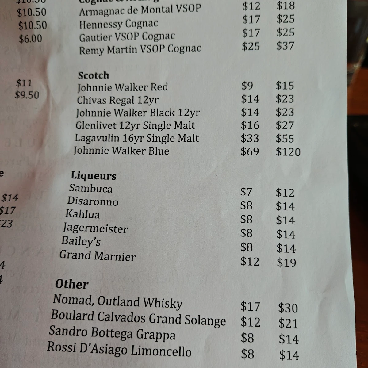 Menu, Janet Lynn's Bistro