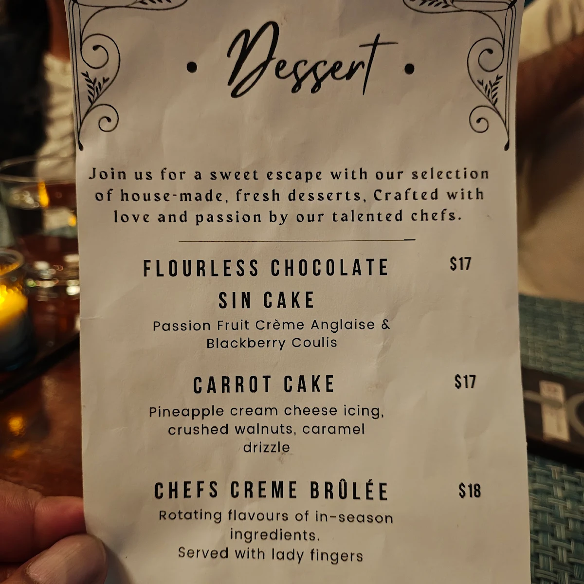 Menu, Janet Lynn's Bistro