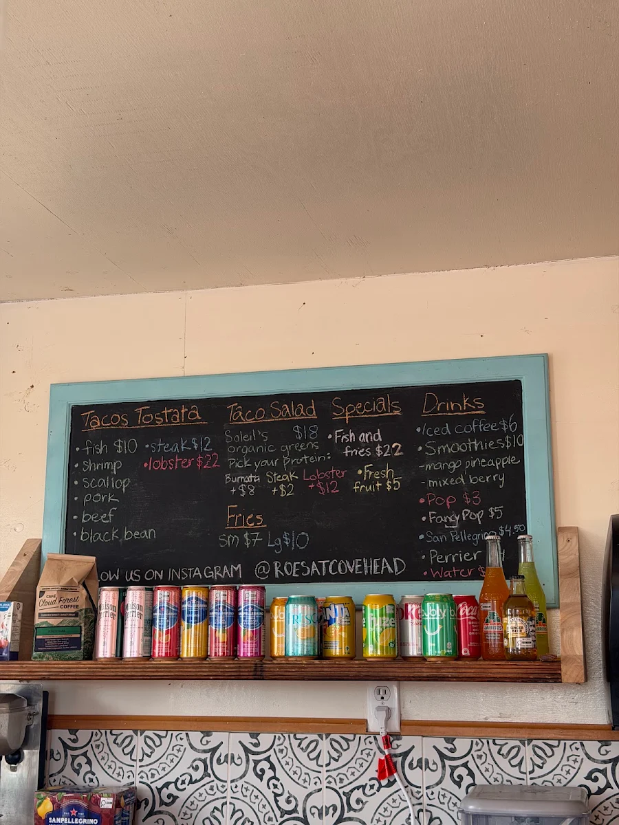 Menu, Roe’s