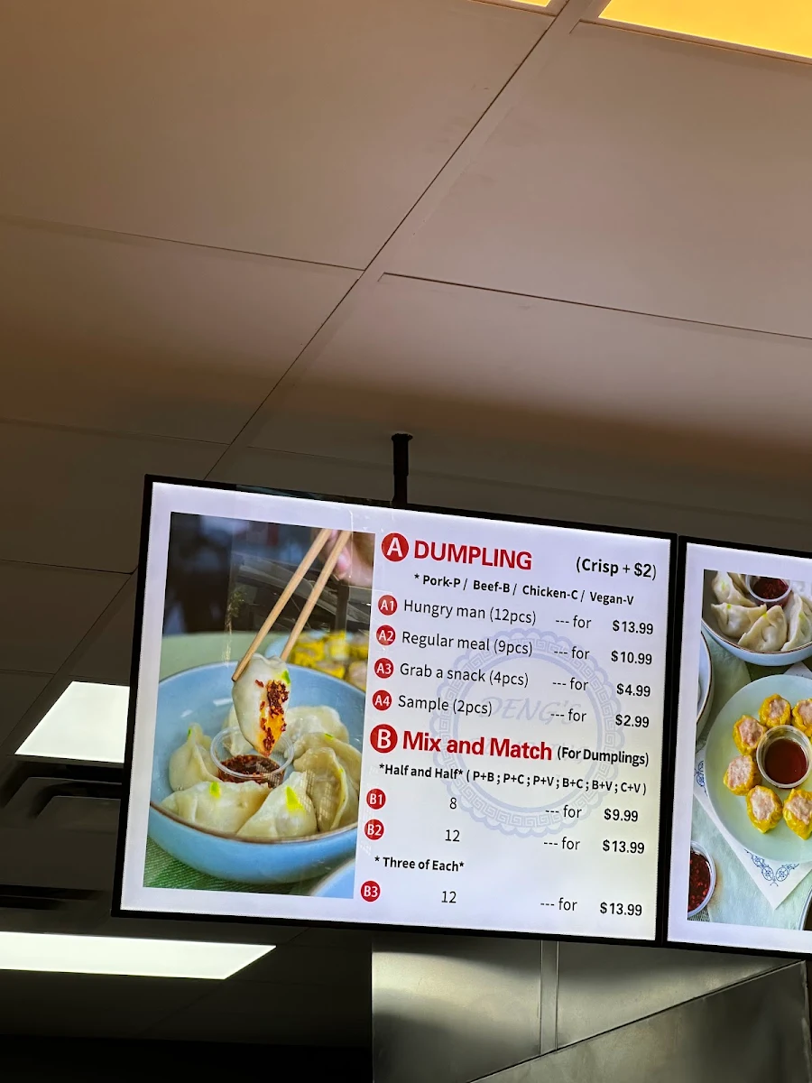 Menu, Deng’s Dumpling
