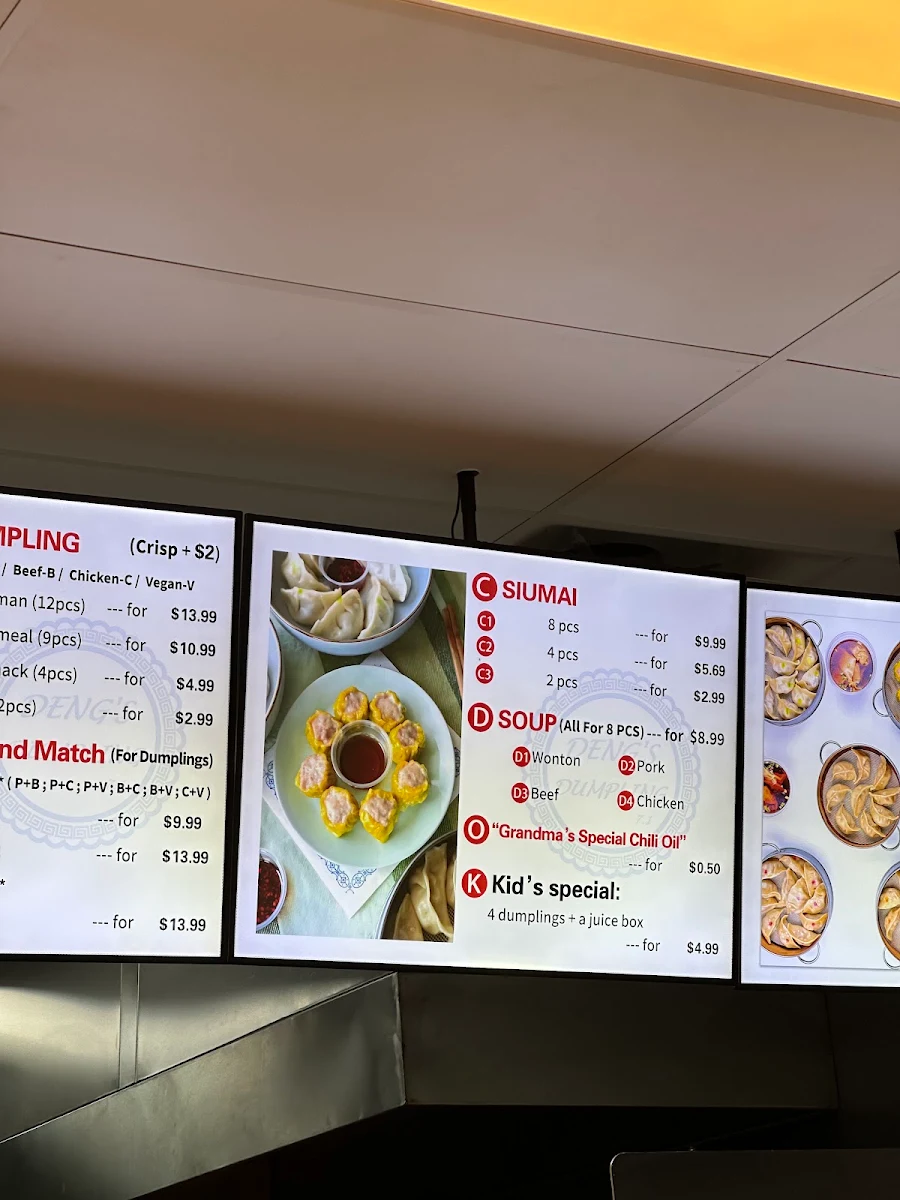 Menu, Deng’s Dumpling