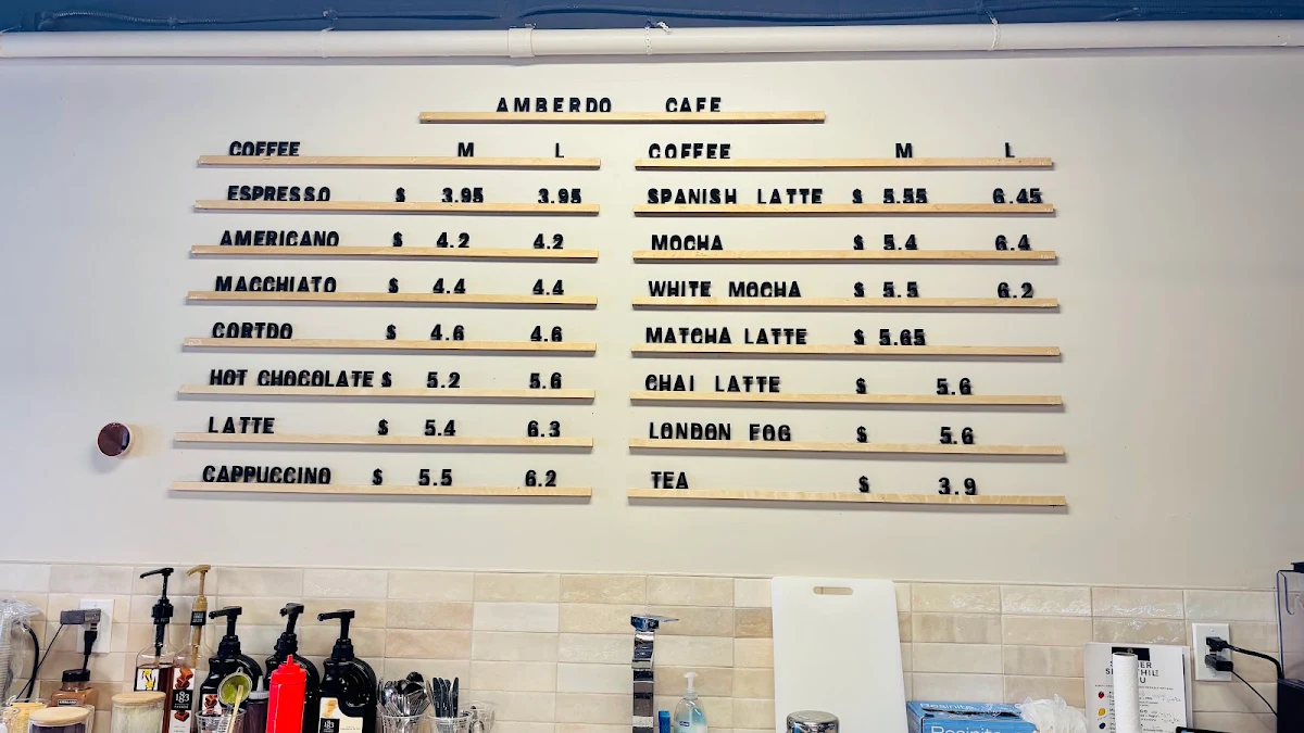 Menu, Amberdo Cafe and Bakery