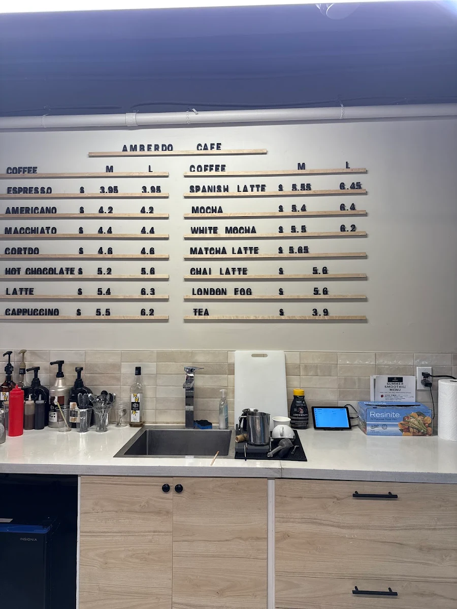 Menu, Amberdo Cafe and Bakery