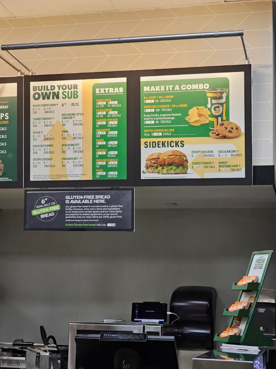 Menu, Subway