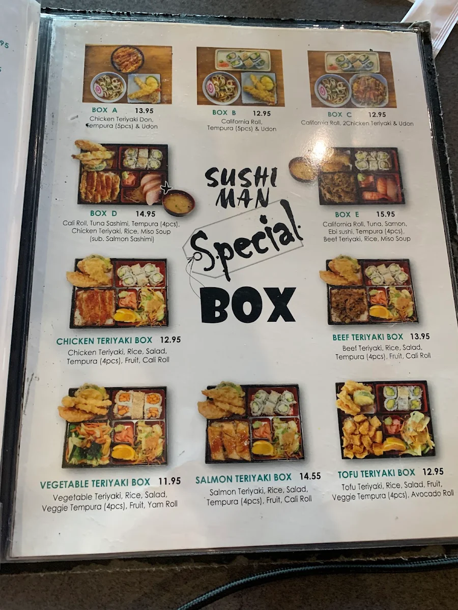 Menu, Sushi Man