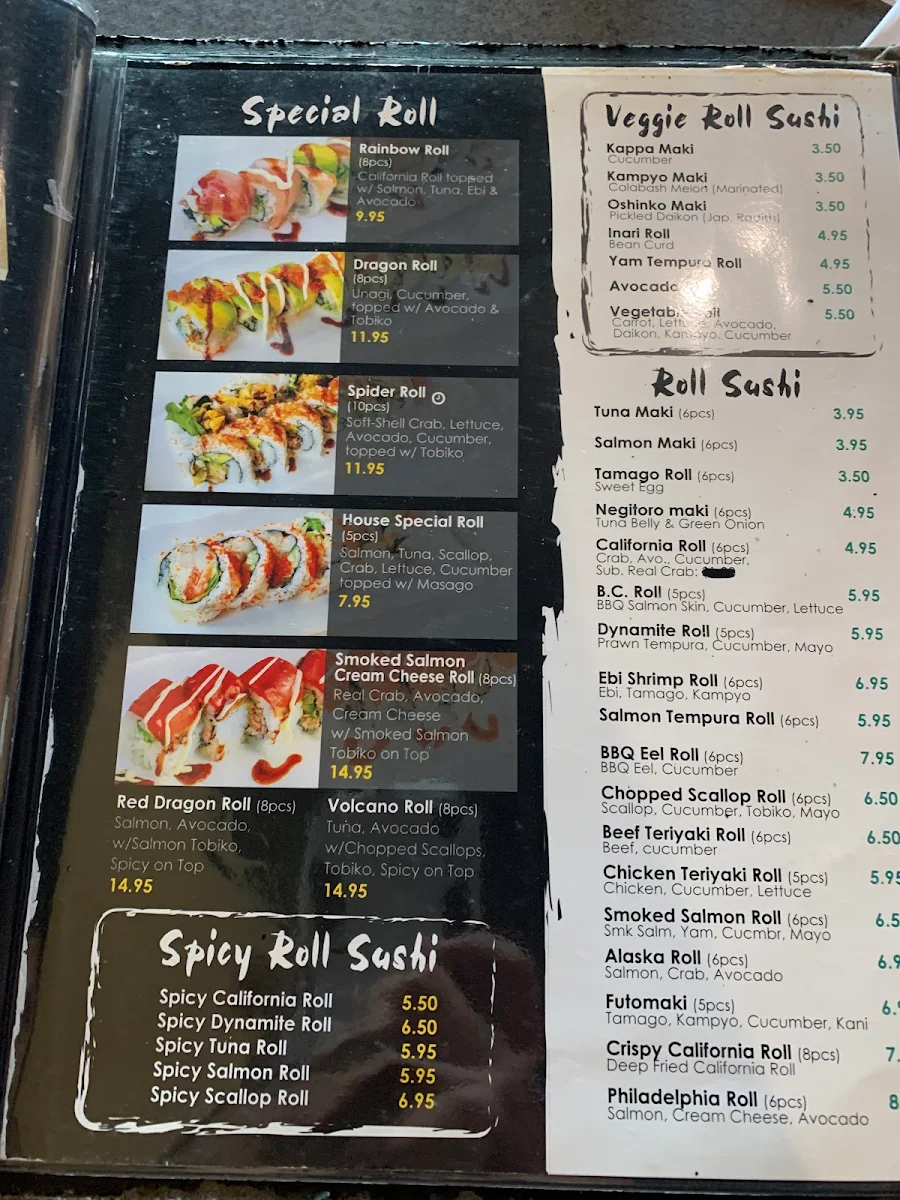 Menu, Sushi Man