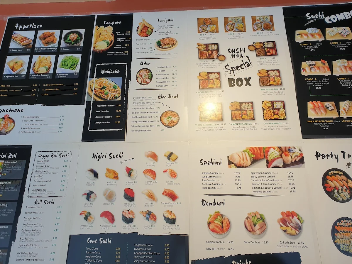 Menu, Sushi Man