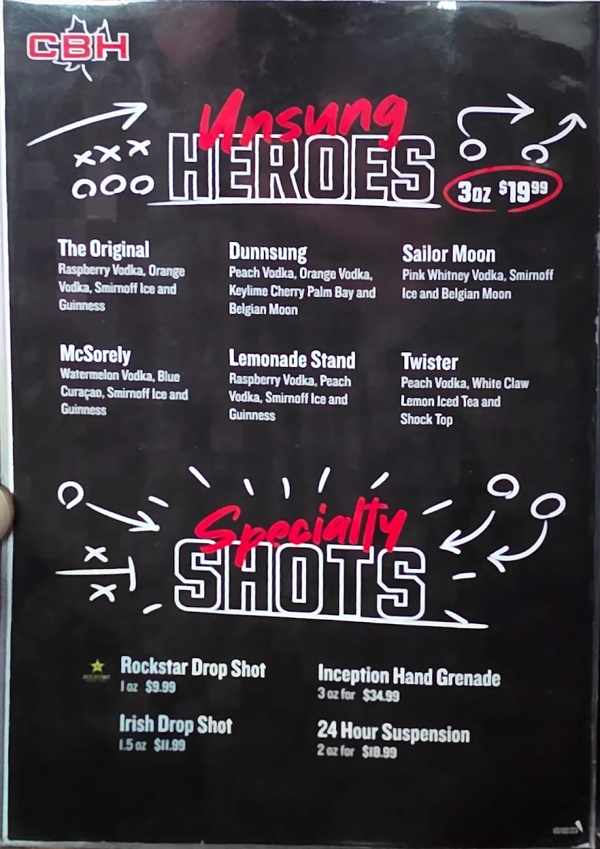 Menu, The Canadian Brewhouse
