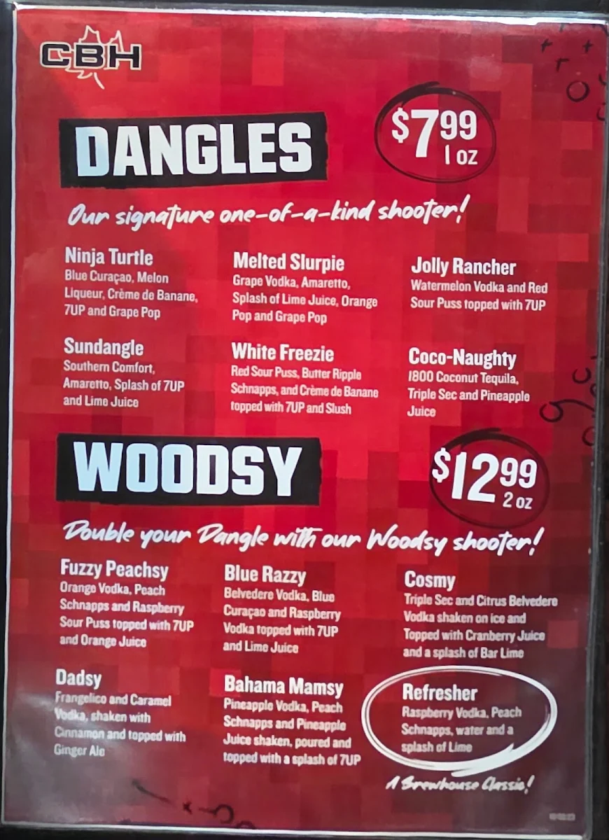 Menu, The Canadian Brewhouse
