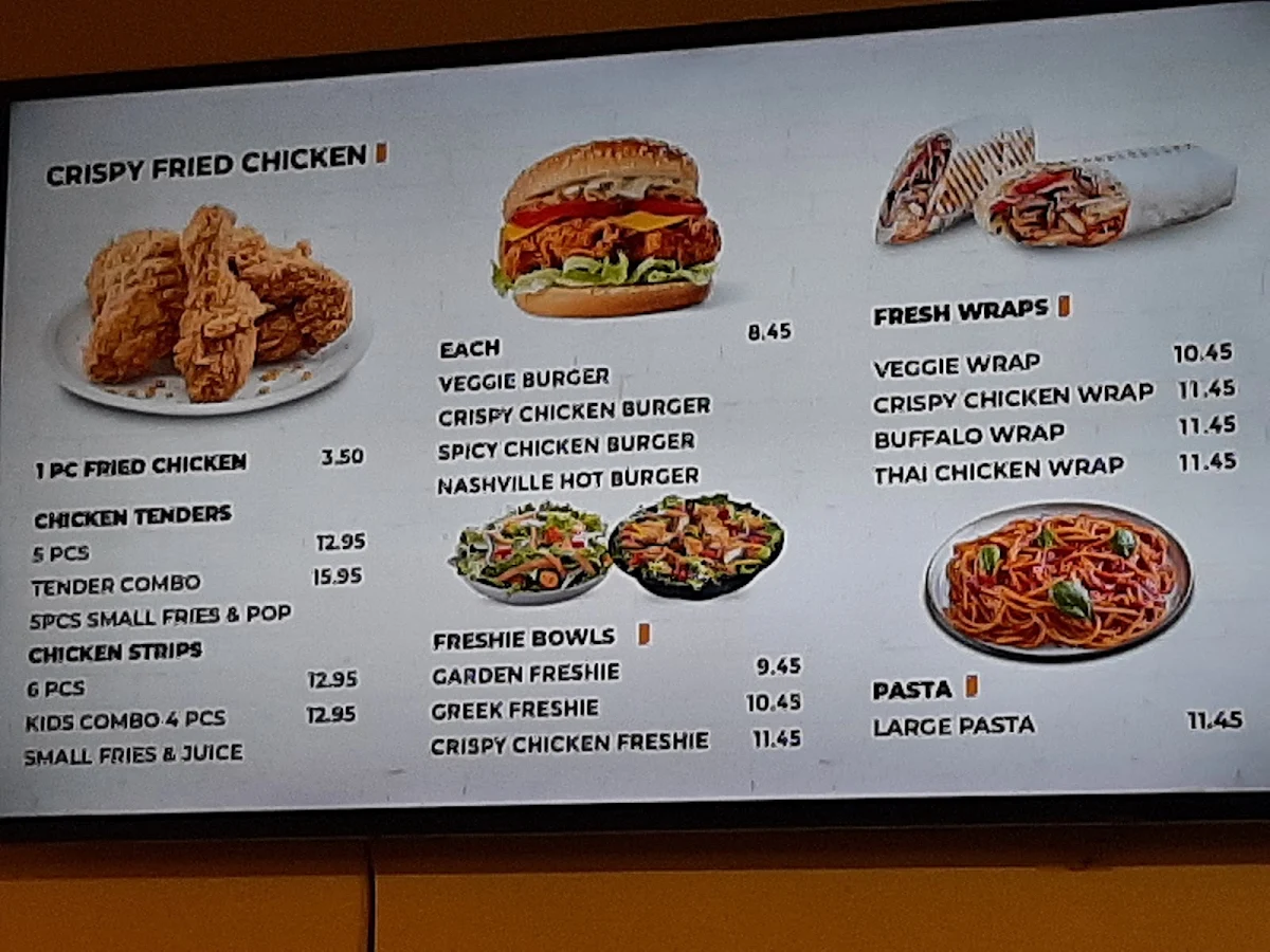 Menu, Fried Chicken Club (St. Laurent Blvd)
