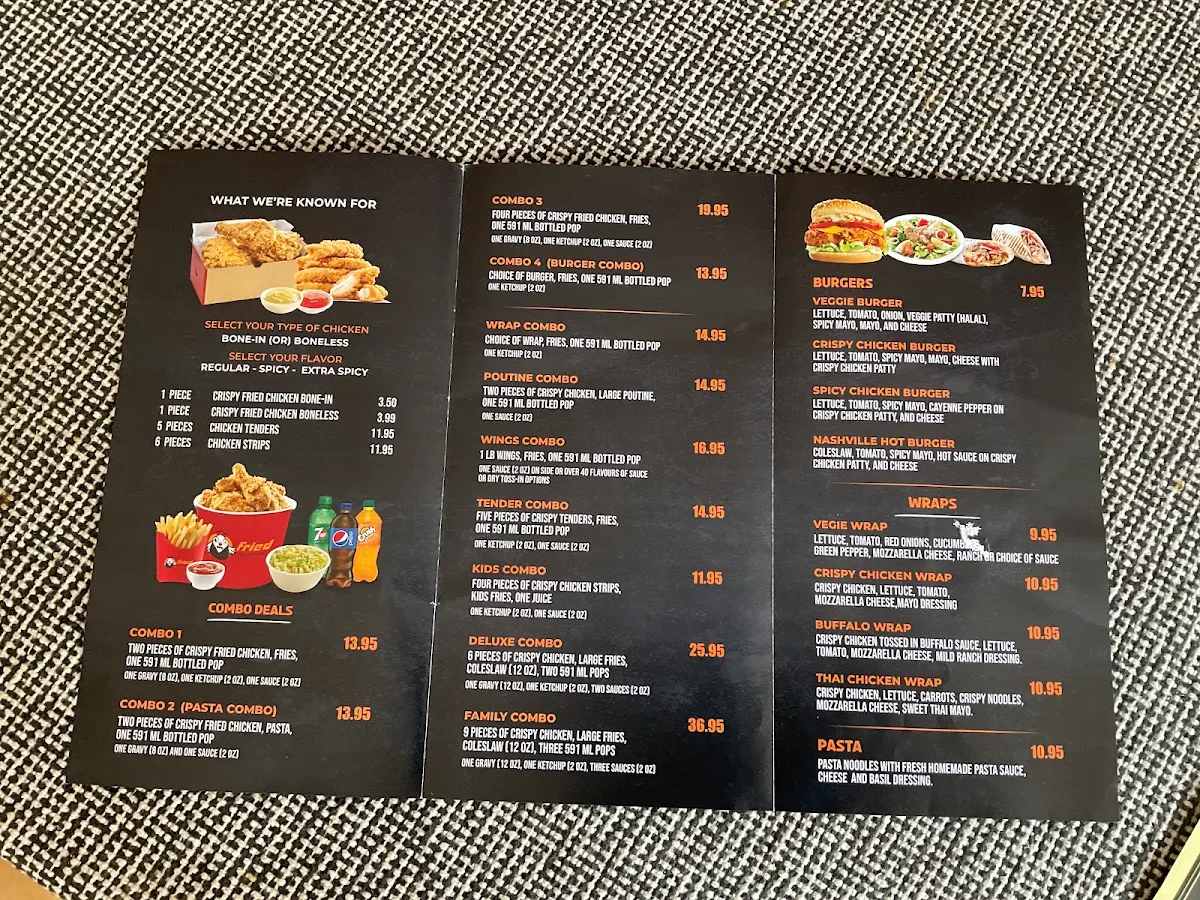 Menu, Fried Chicken Club (St. Laurent Blvd)