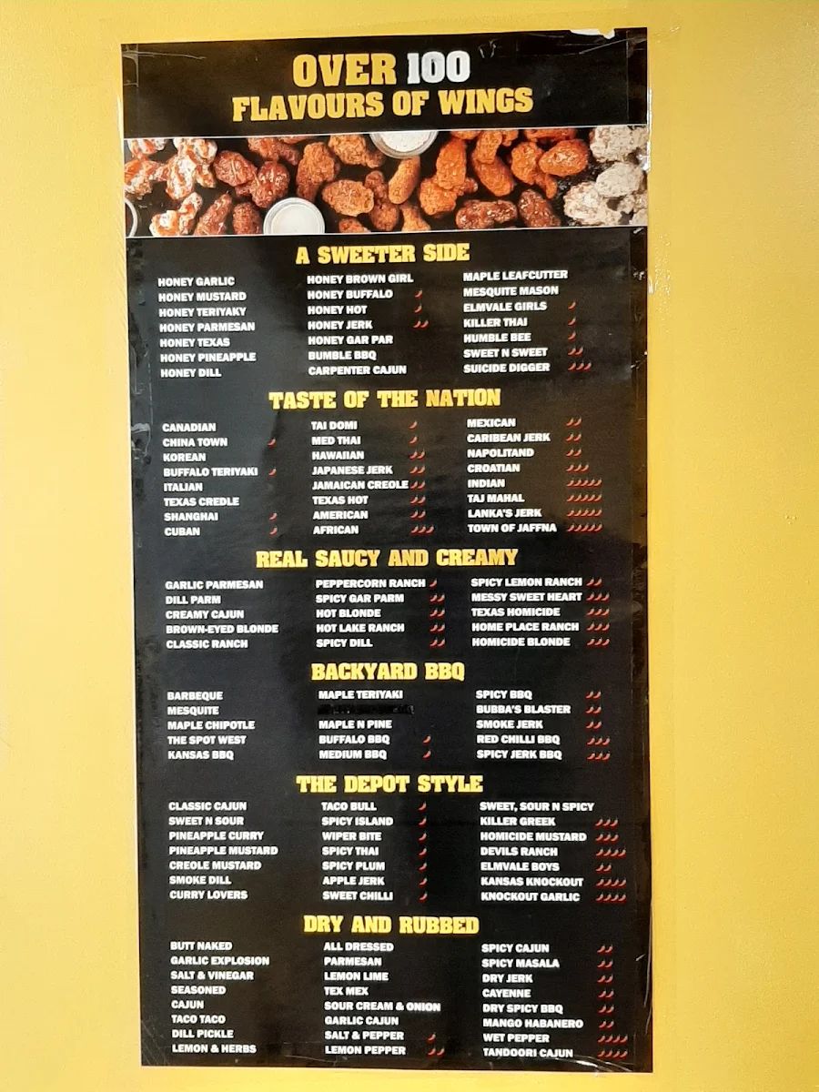 Menu, Fried Chicken Club (St. Laurent Blvd)