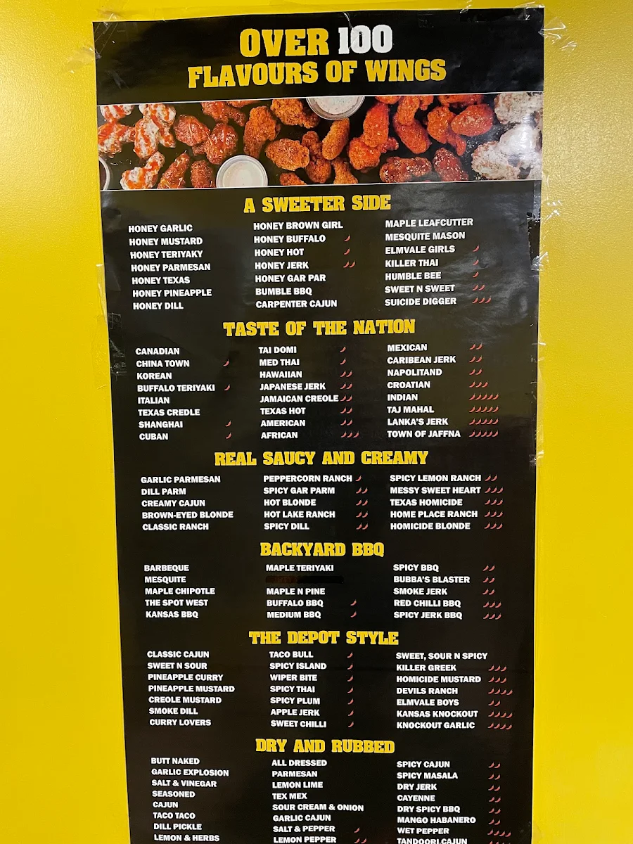 Menu, Fried Chicken Club (St. Laurent Blvd)