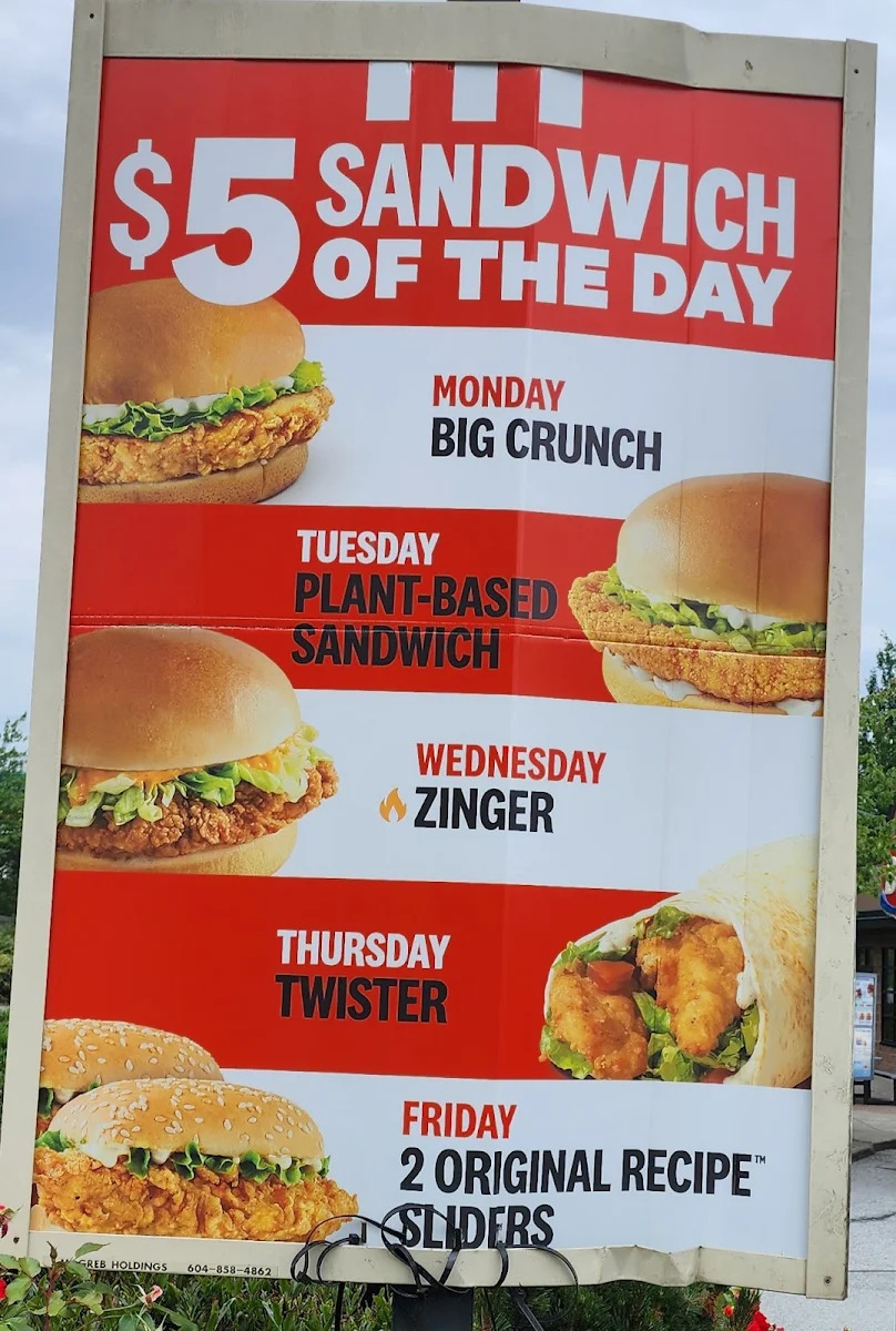 Menu, KFC
