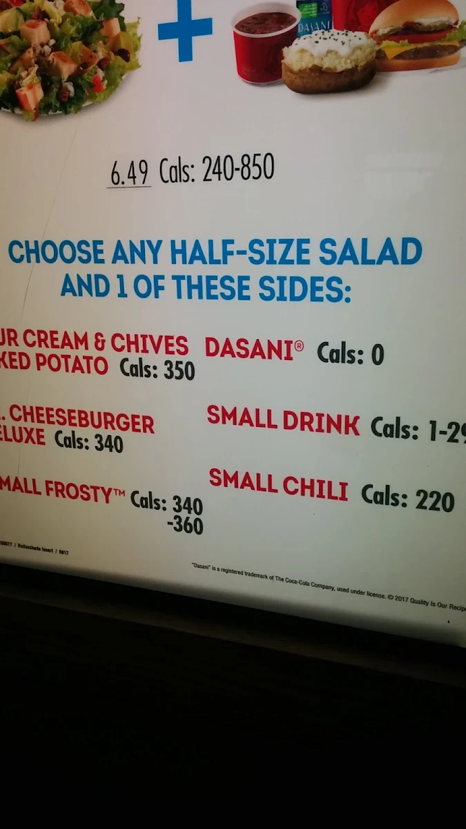 Menu, Wendy's