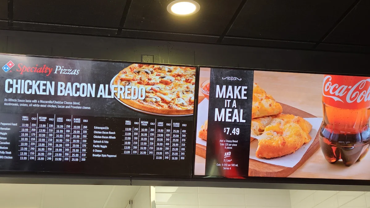 Menu, Domino's Pizza