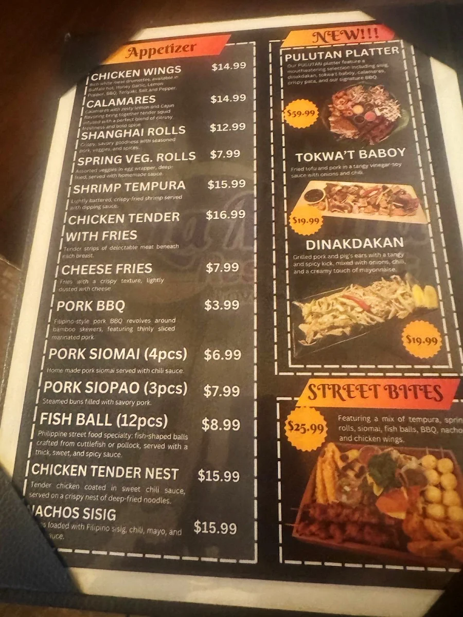 Menu, La Mesita Restaurant
