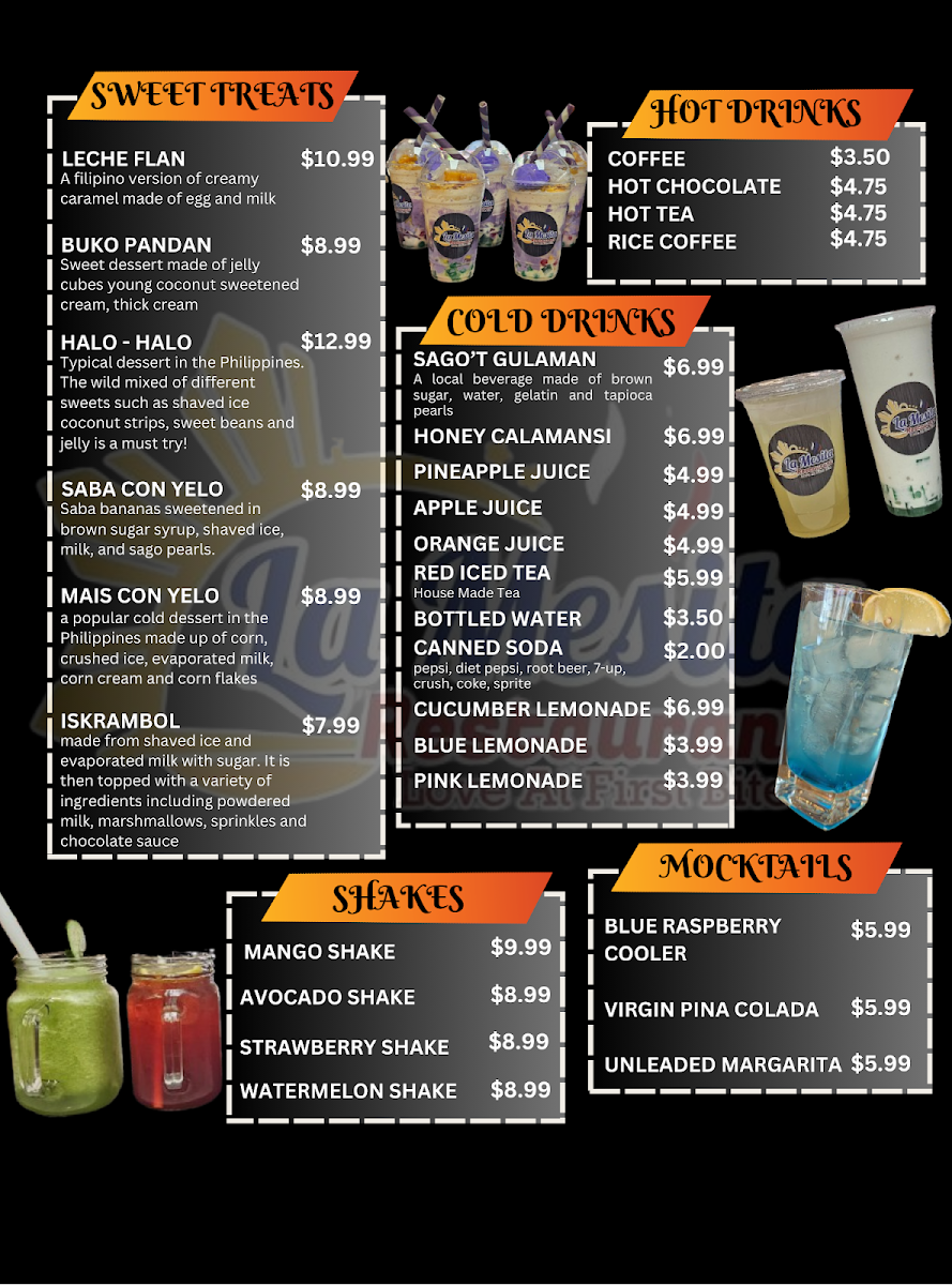 Menu, La Mesita Restaurant