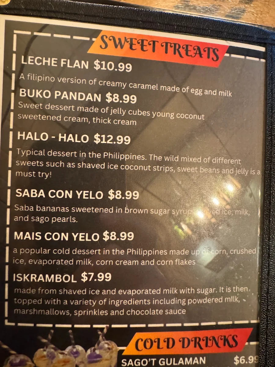Menu, La Mesita Restaurant