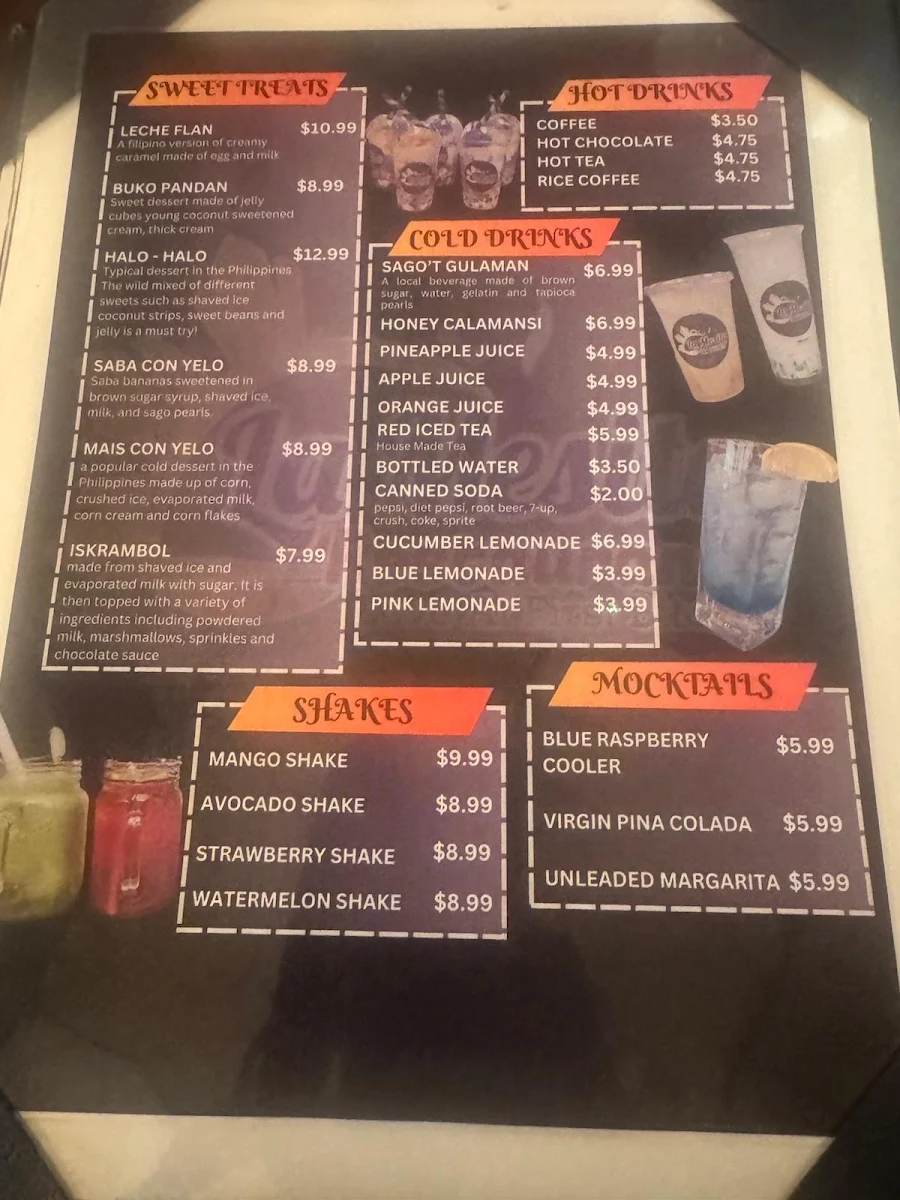 Menu, La Mesita Restaurant