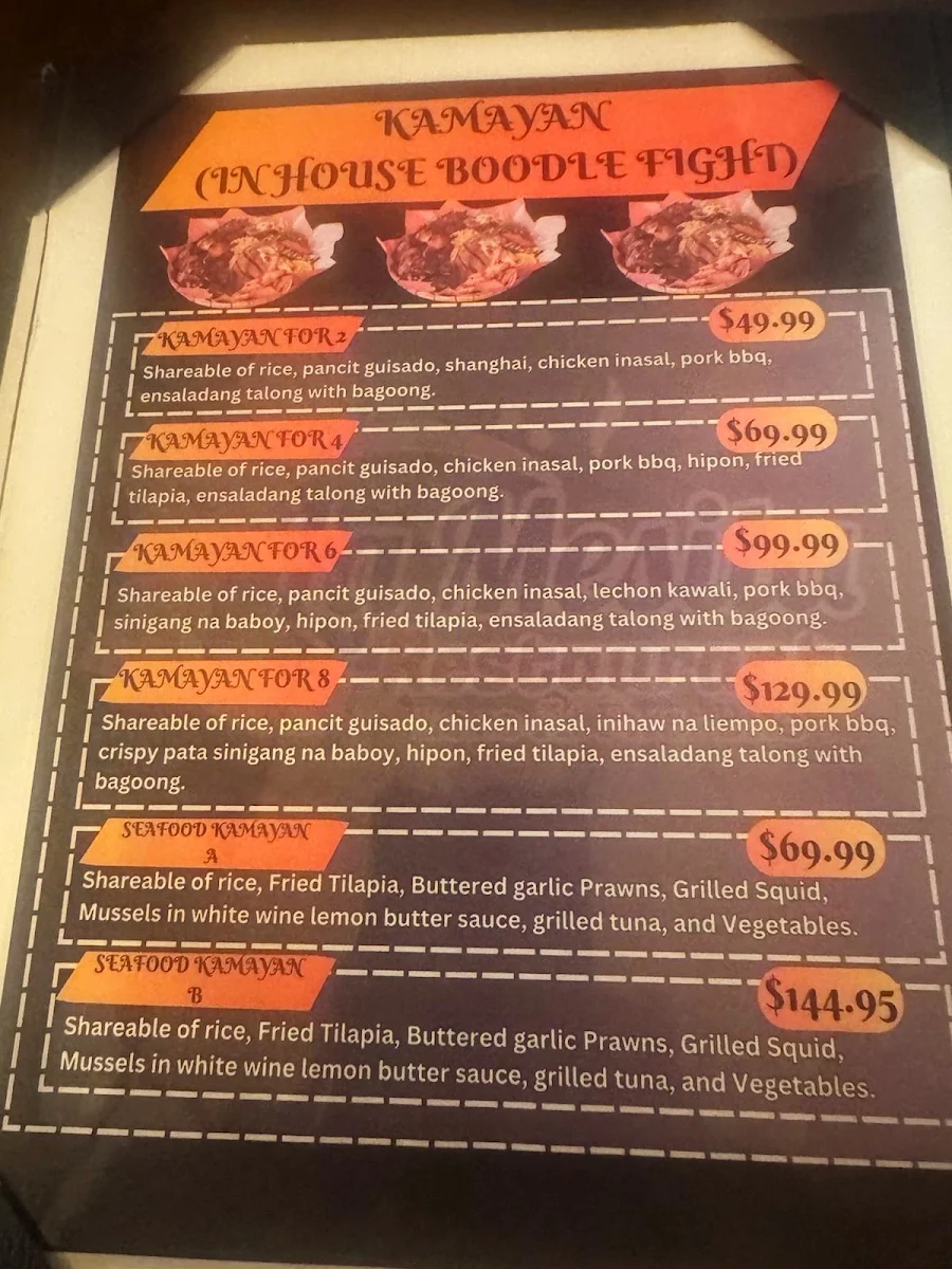 Menu, La Mesita Restaurant