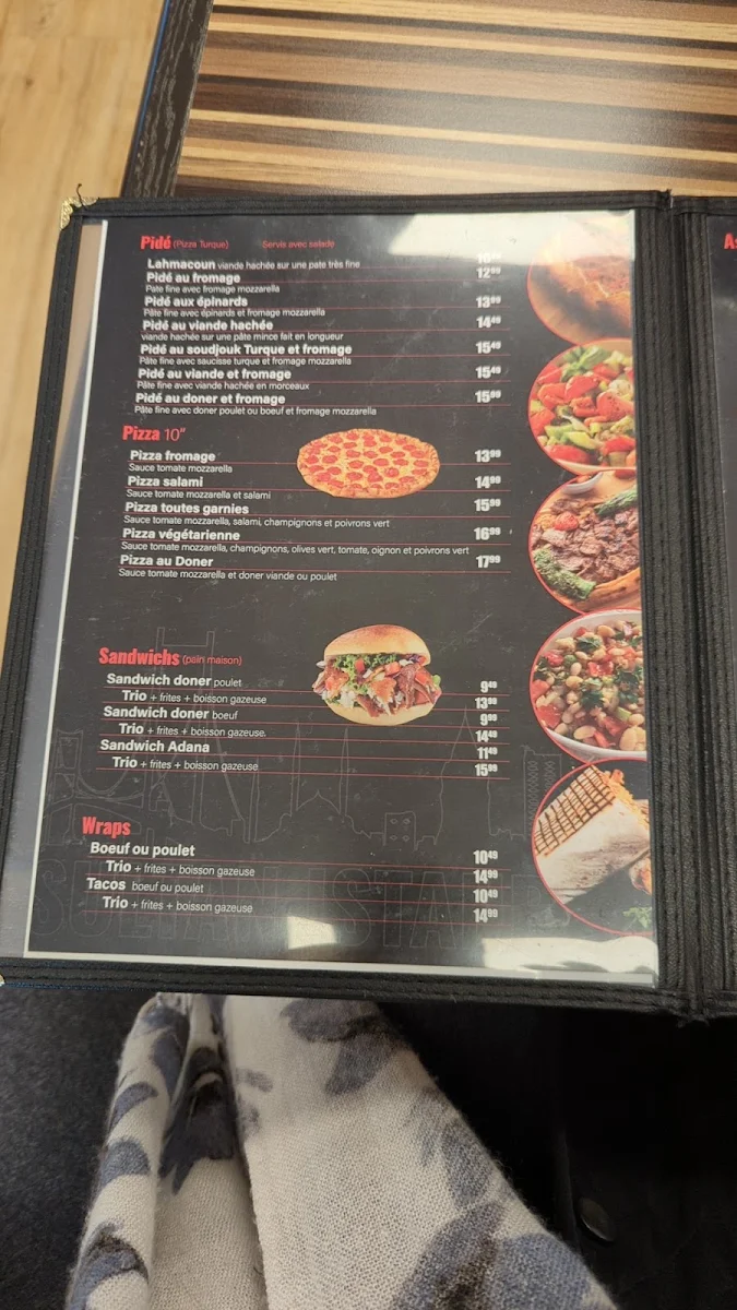 Menu, Sultan Istanbul Kebab