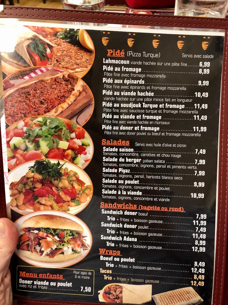 Menu, Sultan Istanbul Kebab