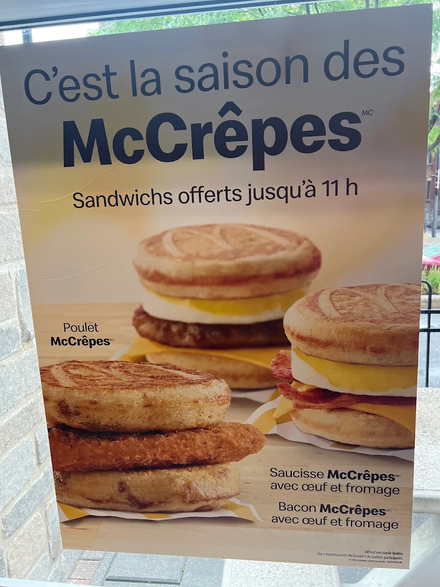 Menu, McDonald's