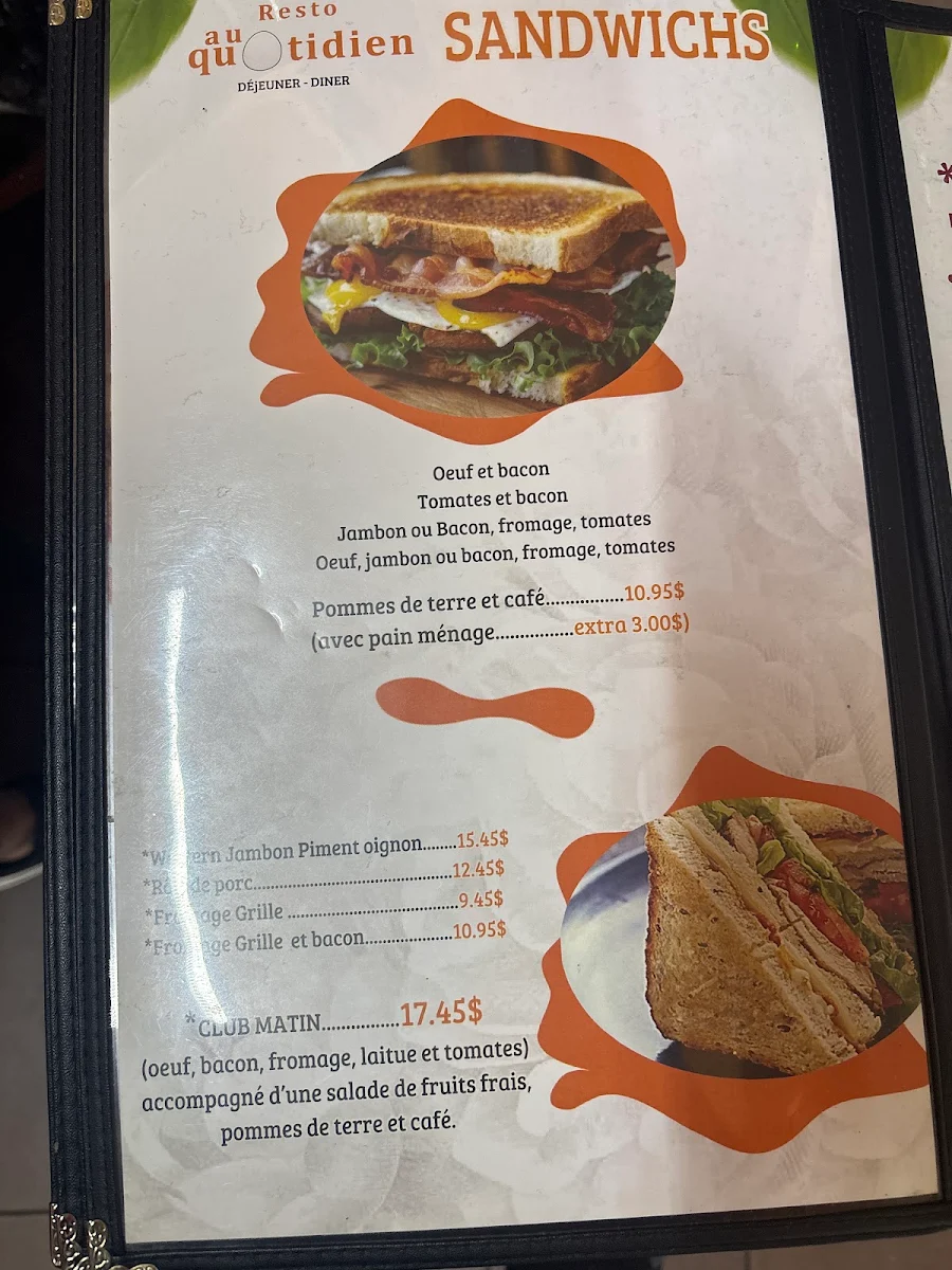 Menu, Resto Au Quotidien