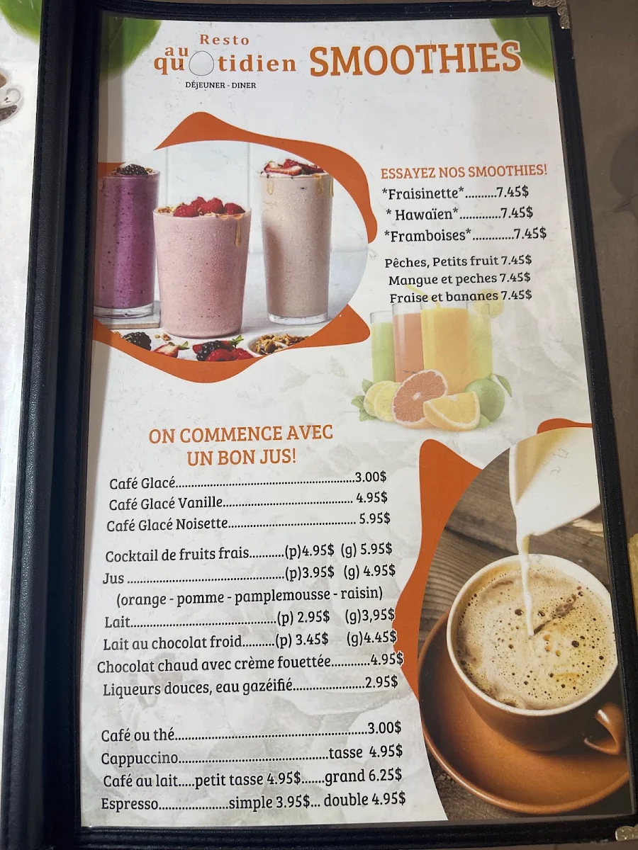 Menu, Resto Au Quotidien