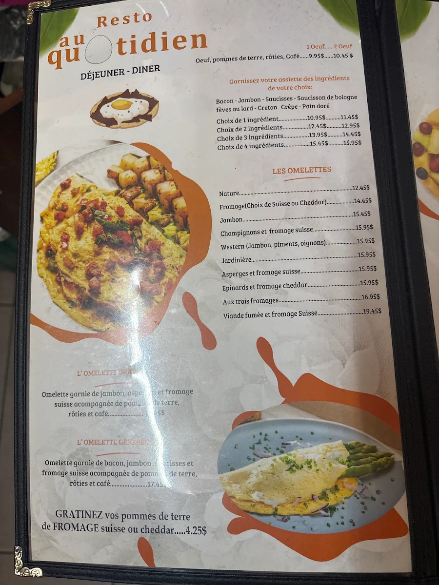 Menu, Resto Au Quotidien