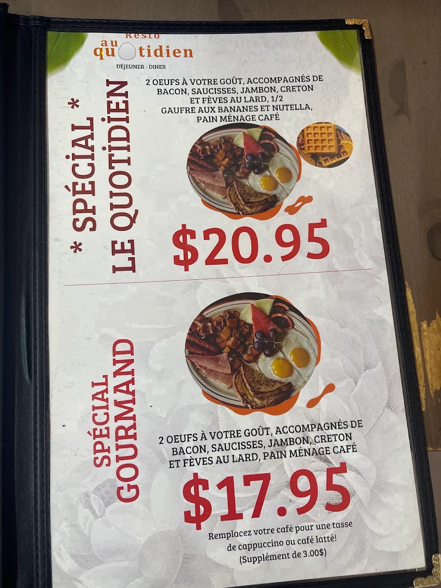 Menu, Resto Au Quotidien