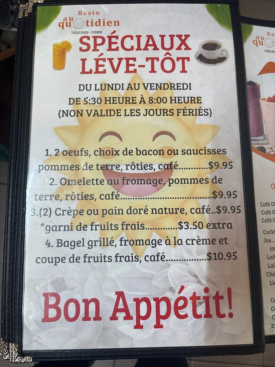 Menu, Resto Au Quotidien