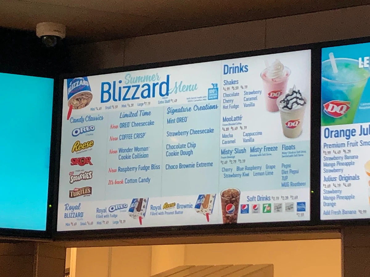 Menu, Dairy Queen Grill & Chill