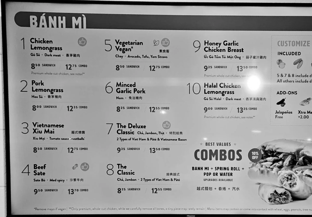 Menu, Obanhmi