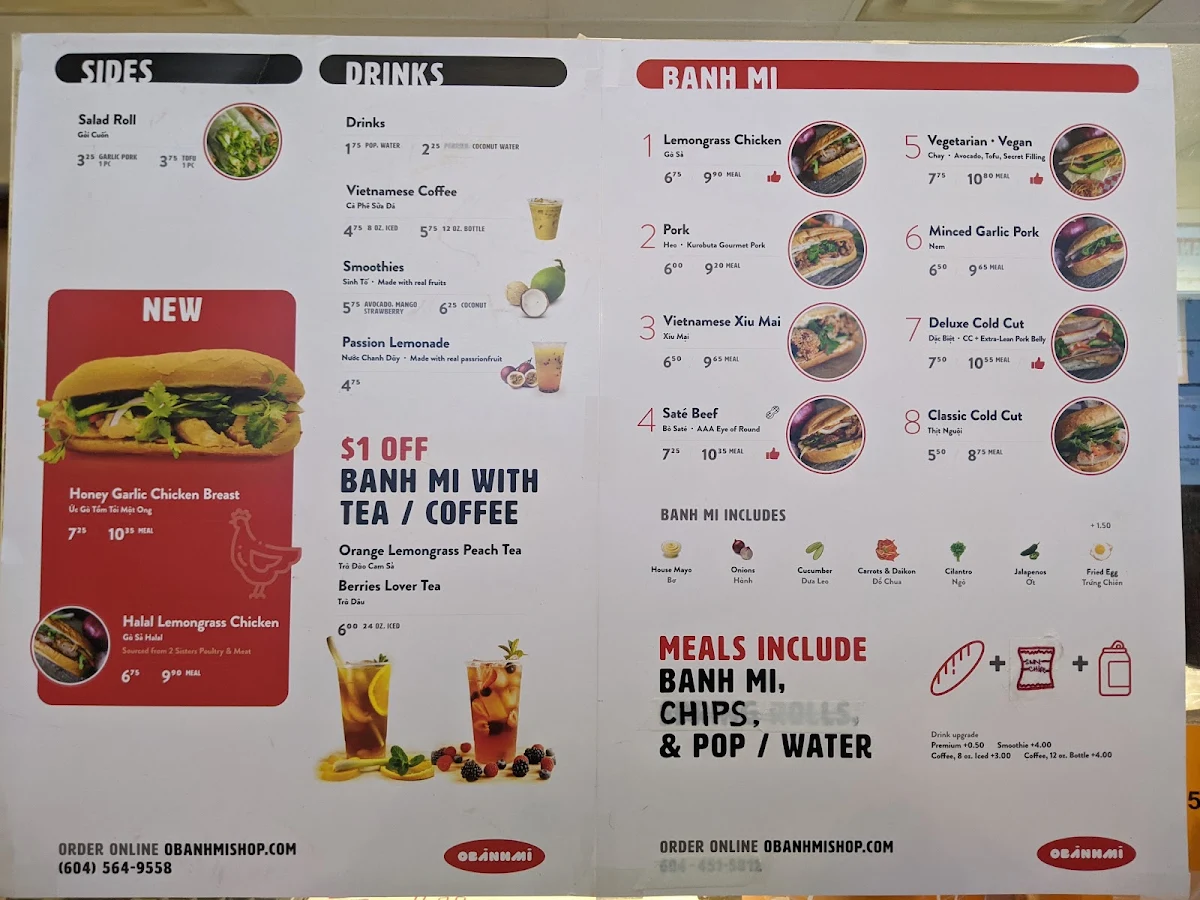 Menu, Obanhmi